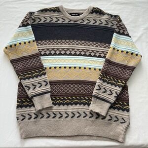 Vamtac Sweater Aztec 3D Knit Men's Medium Grandpa Western Cowboy